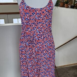Kids Floral One Piece - Red and Blue